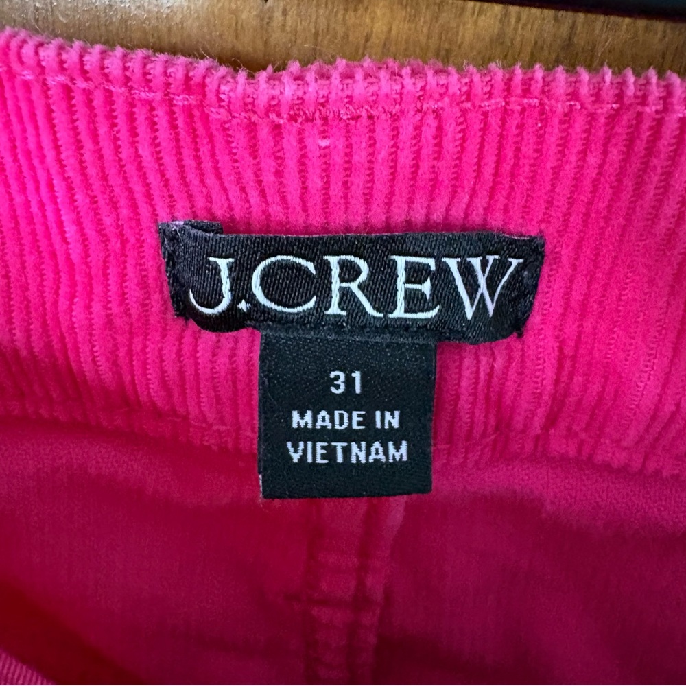 J. Crew Hot Pink High Rise Corduroy Straight Leg Pants 31 Preppy Retro 70s Artsy - Picture 12 of 12